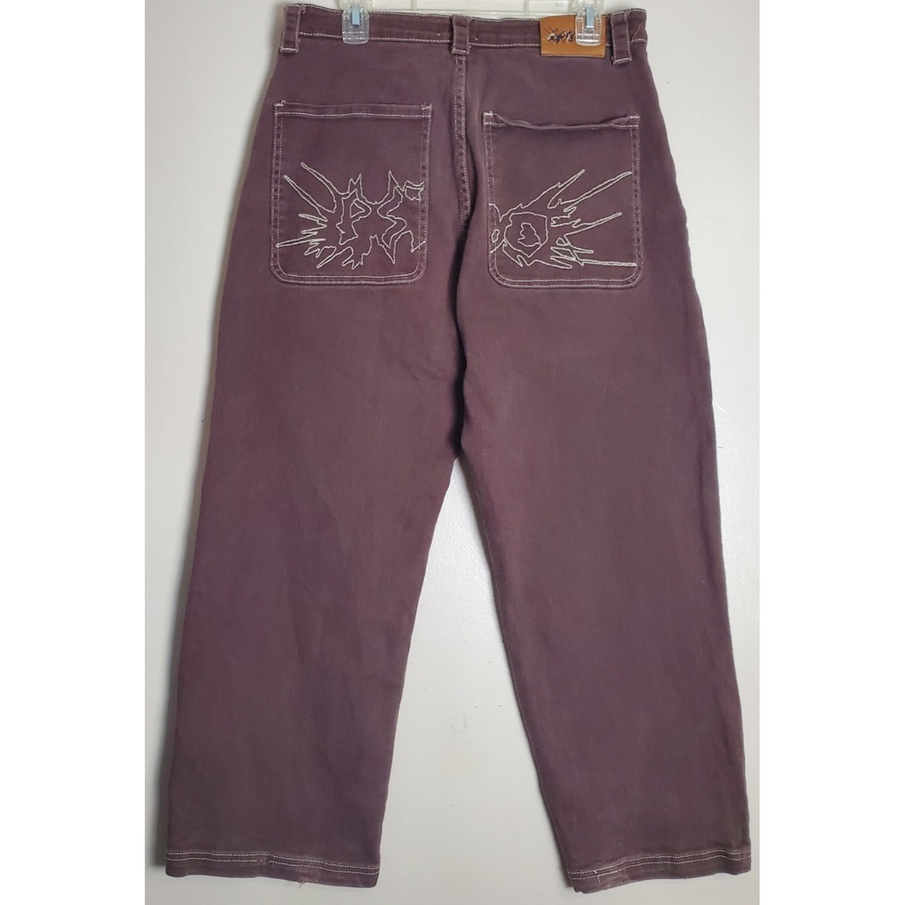 Psyco Baggy‎ Short Pants Brown Large Streetwear Skater Y2K Grunge Back Hit Logo